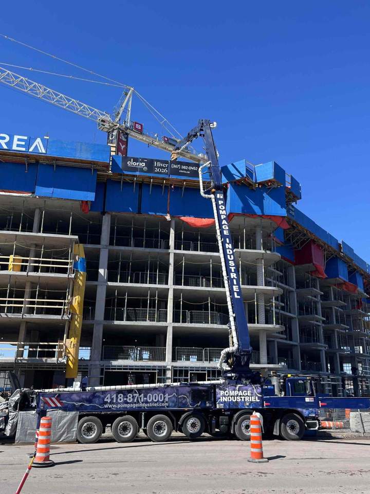 Pompage de béton commercial à Québec