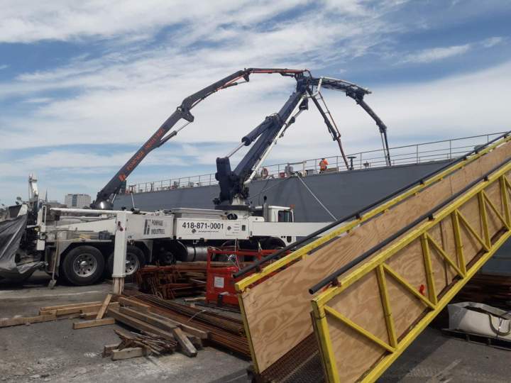 Pompage de béton génie civil à Québec
