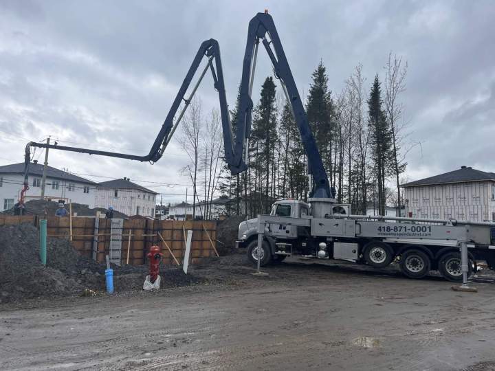 Pompage de béton génie civil à Québec