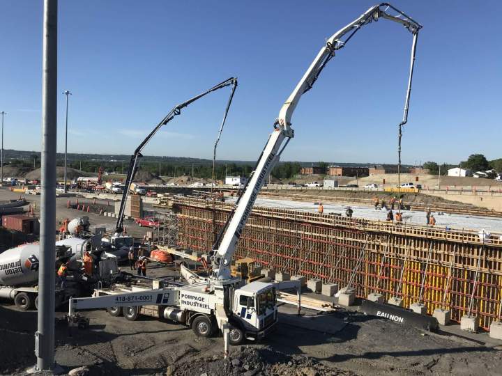 Travaux de pompage de béton à Québec