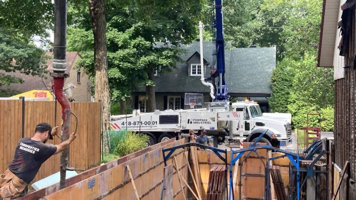 Travaux de pompage de béton à Québec